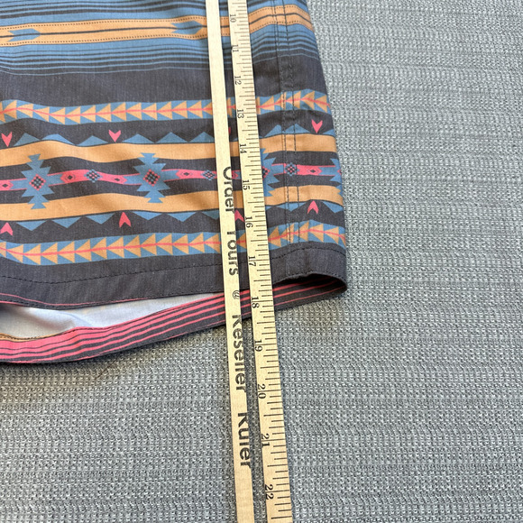 Faherty Board Shorts Mens 38 Fire Sky Aztek Swim Trunks Surfing‎ Huckberry New - Picture 6 of 11